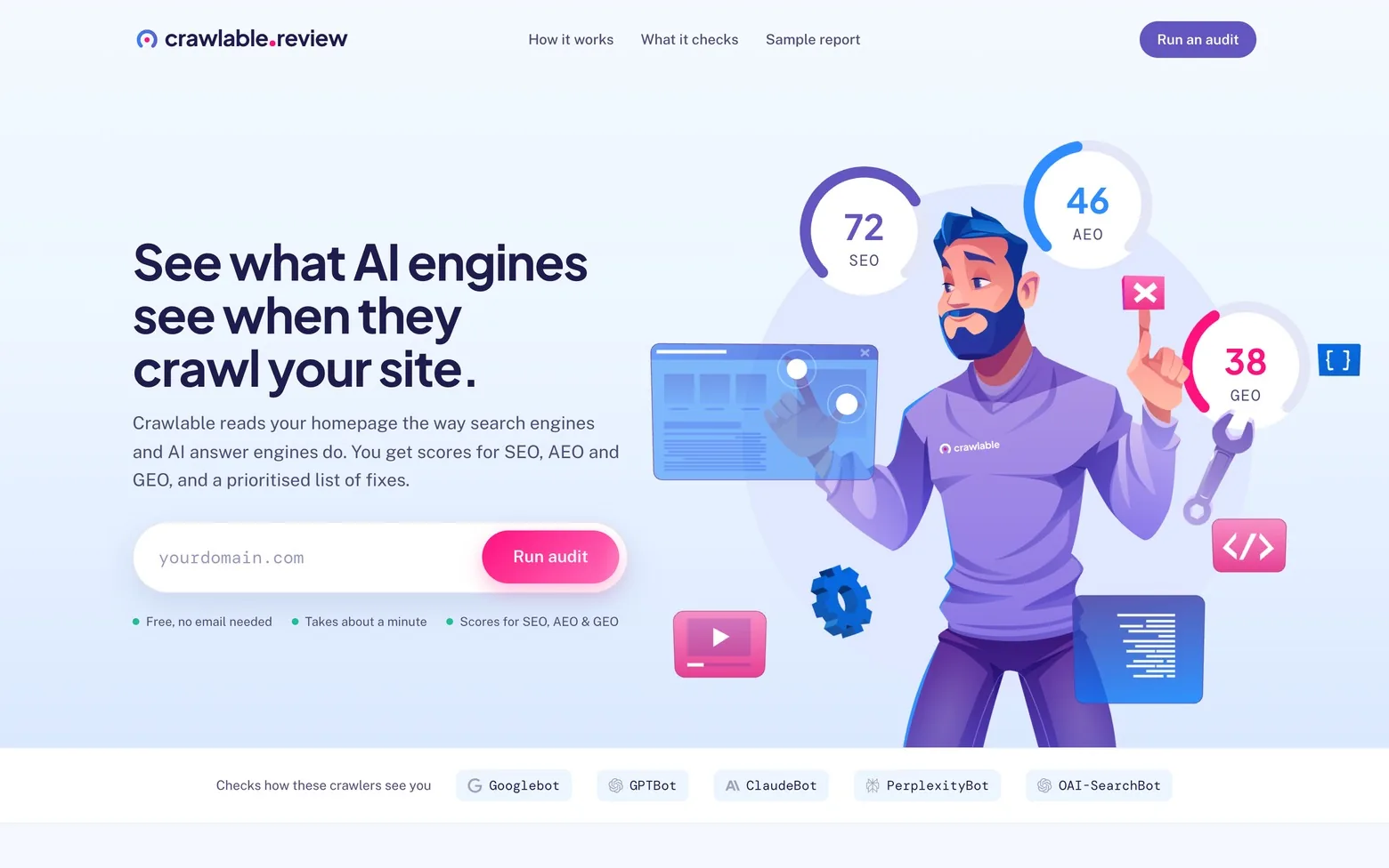 Crawlable Review website